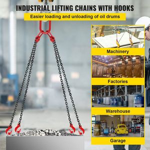 Polipasto de Cadena G80 con Cadenas de Elevación de 5/16 Pulgadas x 5 Pies, Capacidad de 11000 Libras/5 Toneladas, Eslinga de Cadena Tipo C para Elevaciones de Trabajo Pesado - Product Image 2