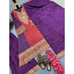 Conjunto de Top y Pantalones Plazzo con Dupatta para Mujer, Estilo Elegante para Fiestas - Product Image 2