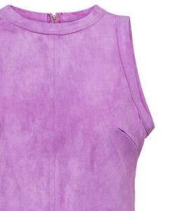 <b>Women</b> Suede Tank <b>Top</b> Modern Sleeveless Crop <b>Vest</b> Premium Soft Fashion Casual Apparel Wholesale OEM Clothing Custom Made - Product Image 3