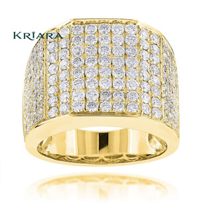 Bague de luxe en argent 925 pour homme, plaquée or blanc, diamant rond brillant cultivé en laboratoire, bijou unisexe pour usage quotidien - Product Image 1
