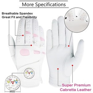 ถุงมือกอล์ฟหนังสังเคราะห์สีขาว ระบายอากาศได้ดี สำหรับผู้ชาย มือขวา ป้องกันการลื่น ปิดด้วยแถบตีนตุ๊กแก บรรจุภัณฑ์แบบถุงพลาสติก สำหรับกีฬากลางแจ้ง - Product Image 6