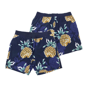 Men's Blue Ocean Print Quick Dry Board Shorts Mid Waist Drawstring Swim Trunks with Pockets Woven Polyester Beach Shorts - Product Image 5