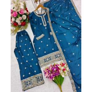 Conjunto de Fiesta para Mujer de Diseñador, Top Elegante, Palazzo, Hermoso Dupatta - Product Image 1