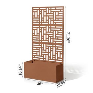 Jardinière en métal de 70 pouces de hauteur avec treillis pour plantes grimpantes et légumes, type pot - Product Image 1