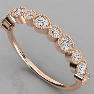 Anillos Apilables Minimalistas para Mujer, Oro Sólido de 18K, Diamante Natural 100% Original, Anillo de Eternidad, Juego de Anillos de Boda, Regalo para Fiesta - Product Image 6