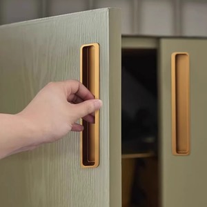 Hidden <b>Handle</b> For Cabinet <b>Door</b> Recessed Flat <b>Pull</b> Anti Oxidation Durable Smooth Finish - Product Image 1