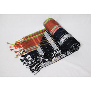 ผ้าเช็ดตัวชายหาดแบบตุรกี Peshtemal Hammam Fouta Kikoy ผ้าซารองลายทาง ผ้าฝ้ายทันสมัย - Product Image 1