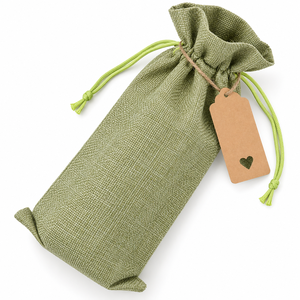 Customizable Eco-Friendly Jute Drawstring Wine <b>Bottle</b> <b>Gift</b> <b>Bag</b> Kraft Tag 5.9 X 13.78 Inch for <b>Gift</b> Travel Packaging Wholesale - Product Image 2
