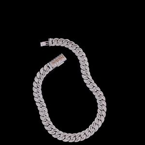 Collar de cadena cubana de plata 925 con moissanita, estilo hip hop, para hombre, disponible a precio mayorista, de exportador indio. - Product Image 6