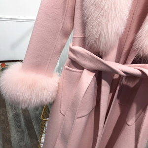 Women's Thick Faux Fur <b>Coat</b> With Fur Trim Winter Warm Outerwear Solid Color Oem Service Finished Product - Product Image 6