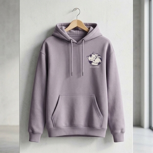 Sweat-shirt à capuche personnalisé gris lavande avec motif chat pour homme, vêtement de sport décontracté, haut à capuche, fabricant OEM ODM en gros - Product Image 3
