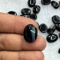Cabochon ovale en agate Sulemani naturelle en vrac |   Agate noire à rayures, pierre polie, pierres de bijoux de haute qualité et durables