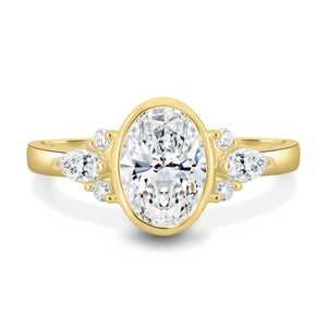 Bague en or massif 14 carats avec diamant de laboratoire ovale de 1,01 carat, motif floral, bijou raffiné pour occasions spéciales - Product Image 1