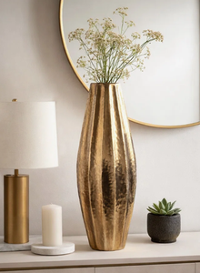 Wholesale Aluminium Matt Handmade Decorative Modern Design Gold Flower <b>Vases</b> <b>Unique</b> Contemporary Shape Luxury Home Interior - Product Image 4