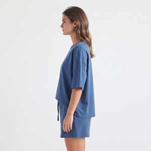 Tenues d'été pour femmes, ensembles t-shirt et short, ensemble court deux pièces, ensembles de shorts cyclistes vierges pour femmes, shorts personnalisés pour femmes - Product Image 2