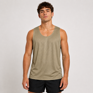 Men's Breathable Mesh Sleeveless Vest Solid Color V-Neck Tank Top Summer Regular Fit Adult Sports Jersey For Baskets Ball - Product Image 5