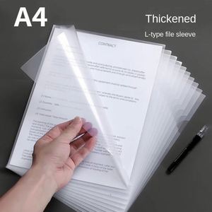 Porte-documents en PP A4 en forme de L, épaissi, transparent, pour agrafeur simple feuille, type insertion, pour documents agricoles, examens et bureau - Product Image 1