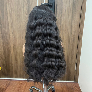 Perruques noires en cheveux humains à prix de gros, perruque frontale HD à ondulations profondes, sans perte de cheveux, sans nœuds - Product Image 1