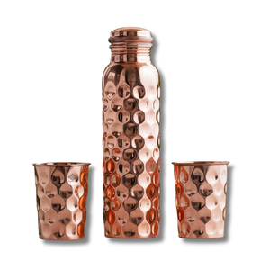 2026 Vintage Etching Copper Water Bottle Set with 2 Glasses Portable Reusable <b>Gift</b> <b>Boxed</b> Design - Product Image 3