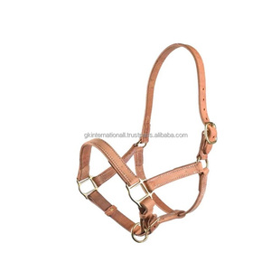 Harnais pour cheval en cuir véritable, durable, à double couture, confortable, pour usage quotidien, avec boucle de réglage et coiffure ajustables. - Product Image 3