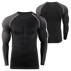 Camiseta de Manga Larga para Hombre, Fabricada en Fábrica con MOQ Bajo, Spandex/Poliéster Transpirable y de Secado Rápido, Tallas Personalizadas, Servicio OEM - Product Image 2
