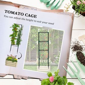 Jardinera Elevada Galvanizada Clásica de 24 x 24 x 73.5 Pulgadas, Color Crema, para Tomates y Plantas Trepadoras, Tamaño 2L, con Drenaje - Product Image 4