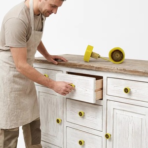 Poignée de meuble ronde moderne en résine Ba, poignée de tiroir de placard jaune, écologique, multifonctionnelle, durable, décorative - Product Image 3