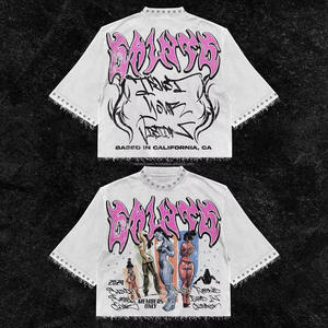 Streetwear tendance pour hommes Acid Wash Heavyweight Boxy T-Shirt 100% coton avec des accents de strass personnalisés - Product Image 3