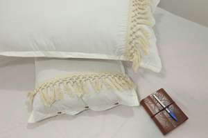 Juego de funda nórdica estilo boho con borlas y flecos, ropa de cama de algodón, incluye funda de almohada, funda de edredón estilo rústico, decoración para cama - Product Image 6