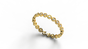 Anillo de oro de 18 quilates con diseño de infinito y diamantes para mujer, banda de eternidad ondulada, anillo apilable con textura de cuerda retorcida, joyería fina. - Product Image 2