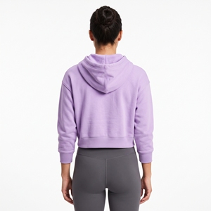 Sudadera con Capucha Corta Informal para Mujer, Estilo Verano, Color Sólido, OEM, ODM, Venta al Por Mayor de Fábrica, Bordado Personalizado con Logotipo, MOQ Bajo - Product Image 2