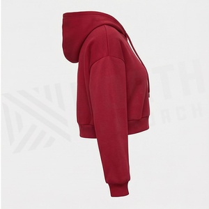 Sweat à capuche court personnalisé de haute qualité pour femme, avec logo sur mesure, respirant, décontracté, mode hiver - Product Image 3