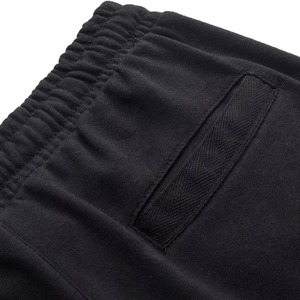 Shorts de jogging en molleton de coton avec cordon de serrage et logo personnalisé pour hommes, shorts de sport pour hommes, coton noir uni par Salamons Wears - Product Image 3