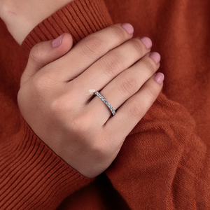 Anillo de Eternidad con Diamantes Cultivados en Laboratorio para Mujer, Chapado en Oro de 14K, Joyería para Boda, Compromiso o Aniversario - Product Image 6
