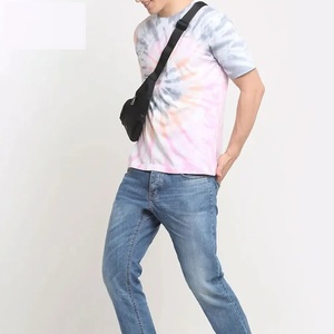 Camiseta de Manga Corta para Hombre, Cuello Redondo, Corte Holgado, Informal, de Poliéster/Algodón No Tejido, de Secado Rápido, en Rosa, Gris y Blanco - Product Image 6