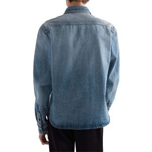 Chemise en jean pour homme, spécial été, manches régulières, tissu respirant et léger, haut décontracté et tendance, chemises confortables et élégantes - Product Image 5