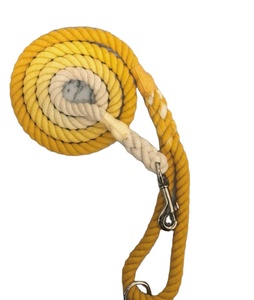 Yellow Ombre Color Handmade Cotton Dog Rope <b>Leash</b> Lead Customized Colored Cotton Rope Handmade Dog <b>Leash</b> <b>Pet</b> <b>Leash</b> Set - Product Image 1
