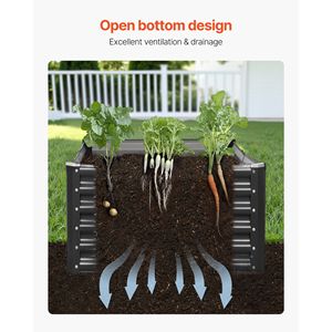 Fioriera Rialzata in Metallo Zincato per Esterni con Fondo Aperto, Grande, 6 x 3 x 1,4 piedi, per Fiori e Piante - Product Image 6