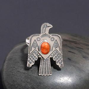 Bague en argent sterling 925 faite à la main avec pierre précieuse en corail rouge de forme ovale, bague pour femme, style classique pour mariage, fiançailles ou cadeau - Product Image 3