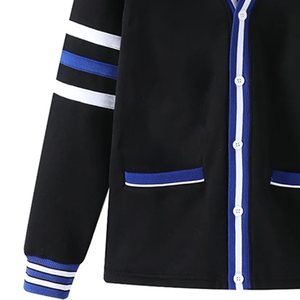 Zeta Phi Beta Black Chenille V-neck Premium Greek Letter Vintage Wool/Cashmere <b>Thick</b> Winter <b>Cardigan</b> Embroidered Patch Unisex - Product Image 5