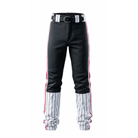 Celana Baseball Pria Dewasa, Bernapas, untuk Olahraga Musim Dingin, Latihan Softball, Kancing Pinggang, Garis Bergaris