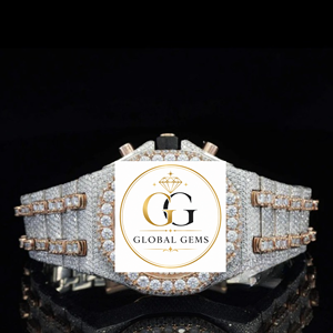 Indian Exporter Fashion White Iced Out Moissanite Diamond Watch Rubber Strap and Hip Hop Style Available for Competitive Price - Product Image 2
