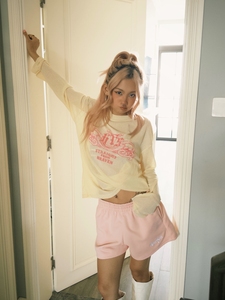 Camiseta de Manga Larga para Mujer, Ligera, de Malla, Estilo Crop, Oversize, con Encaje, Casual, Streetwear, OEM, ODM, Logotipo Personalizado - Product Image 1