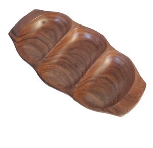 Brown Color Nut Server <b>Tray</b> Wholesale Supply Wood Bowl Decorative Dry Fruits <b>Tray</b> Available for Sale From India - Product Image 1