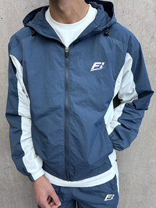 2024 New Custom Logo Streetwear Two Pieces <b>Hoodie</b> & Nylon Crinkled Windbreaker Short Sets Winter Tracksuit men's jackets - Product Image 4