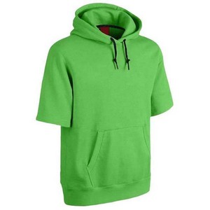 Men's <b>Short</b> <b>Sleeve</b> <b>Hoodie</b> Pullover Sweatshirt Solid Color Casual Summer Top with Pocket Drawstring - Product Image 6
