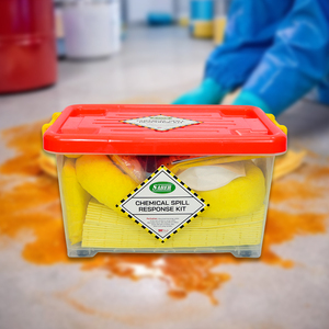 ชุดอุปกรณ์ดูดซับสารเคมีขนาด 45 ลิตร พร้อมกล่องใส ทนทาน สำหรับควบคุมการรั่วไหลของสารเคมี เพื่อความปลอดภัยในอุตสาหกรรม - Product Image 3