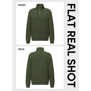 2025 hommes décontracté à manches longues quart Zip gaufré sweat couleur unie géométrique Texture pull tricot pour Polo avec doublé - Product Image 3