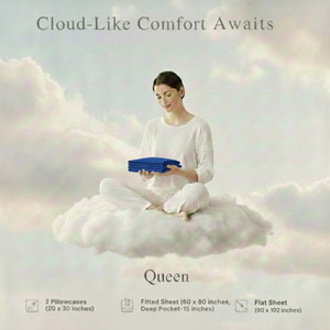 Juego de Sábanas y Fundas de Almohada Azules de Lujo 2026 |   Tela Suave y Transpirable |   Comodidad en el Hotel |   Elegante Colección de Ropa de Cama Queen - Product Image 4