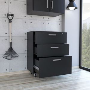 Three-Drawer Penny <b>Storage</b> <b>File</b> Cabinet with Four Casters - Product Image 4